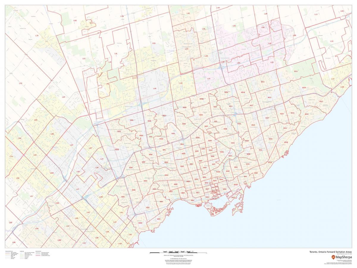Mappa dei codici di avviamento postale di Toronto